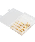 Slick Setup Pro Grade Killer Spade Connector Kit With 1000 Gold Plated Copper Male Female Wire Crimp Terminals in a storage box.