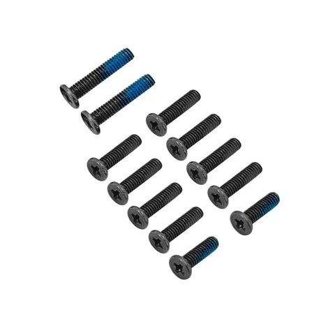 Heavy Duty Premium Slick Black Laptop Bottom Case Screws Replacement Bundle Built For Asus Tuf Gaming Fa617 Fa607 And F16 Fx607 Models with blue epoxy.
