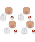 No Brainer Do It Yourself Quick Connect Float Adapter Repair Kit For Plumbing Maintenance 17VB Replacement For Leaky Sinks And Faucets Durable Steel Build With Erosion Resistant Coating For Coastal Humid Environments showing components including round metal caps and clear adapters