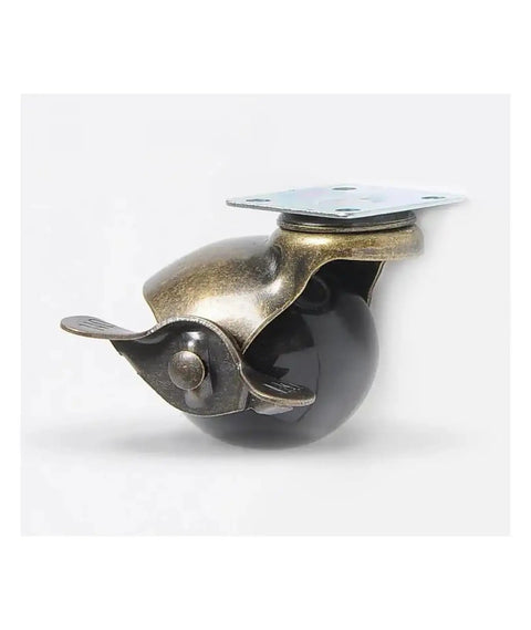 Single caster from Four Pack Vintage Globe Furniture Casters With Brakes 1.5 Inch Swivel Stem Casters For Sofas Chairs And Tables