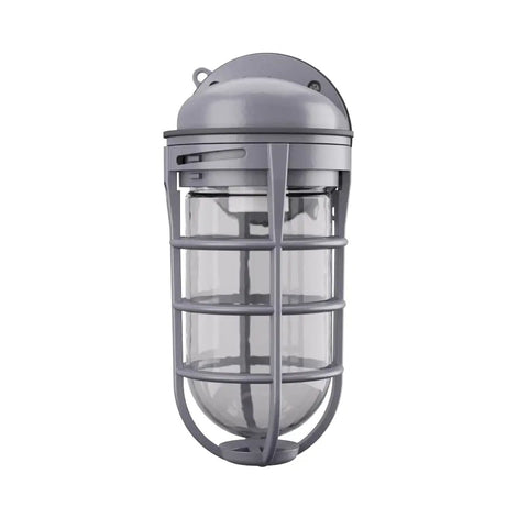 Jelly Jar Vapor Tight Wall Light Fixture With Prismatic Glass, Industrial Style Utility Sconce, 150W 120V Indoor Outdoor Lamp