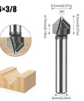 Super Sharp 90 Degree Chamfer Router Bit With Tungsten Carbide Tip, 6mm shank, for woodworking and engraving tasks.