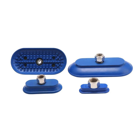 SAOF Oval Silicone Suction Cup For Industrial Pneumatic Manipulator, blue rubber suction pads, various sizes, for material handling.