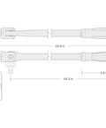 Diagram of One Half Inch Drive Twenty Four Inch Breaker Bar With Comfort Grip, 230 Degree Pivoting Head, Built From 4140 Steel