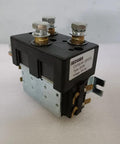 Jw Dawn 12V 100A SPDT Motor Reversing Contactor Solenoid Switch for electric pallet truck and winch, heavy-duty design.