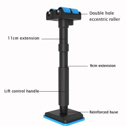 Adjustable Furniture Lifting Brackets 19cm To 44cm Height Range with double hole eccentric roller and reinforced base.