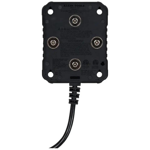 Back view of Magnetic Power Strip With Surge Protector, Four Outlets, Three USB Ports, Five-Foot Cord, PowerBox 1 with magnets.