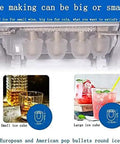 Premium Stainless Steel Freestanding Ice Maker Cranks Out Thirty Three Pounds Bullet Ice Daily With Slick Touch Panel No Sweat Rapid Chilling For Kitchens Bars And Office Spots; showing small and large bullet ice cubes.