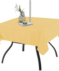 Yellow Square Table Cover and Tablecloth for Indoor Outdoor Use With Umbrella Hole And Zipper Waterproof Washable Wrinkle Free