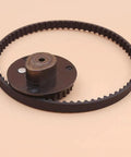 Upgrade Your Lawn Mower With This Solid Timing Belt Camshaft Pulley Kit For GX25 And GX 25 Four Stroke Engines That Keeps Things Running Smooth Without Breaking The Bank. black GX25 camshaft pulley and timing belt kit for four-stroke mower engines