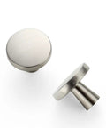 Hefty Brushed Nickel Kitchen Cabinet Knobs Solid Zinc Alloy Single Hole Drawer Pulls Top Shelf Quality Surefire Cabinet Hardware Built Like A Tank Quick Setup 1 Pack view of brushed nickel round cabinet knobs