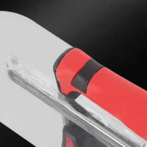 Pro Grade Stainless Steel Pool Trowel For Concrete And Plaster, 10 Inch By 3 Inch, soft grip handle detail