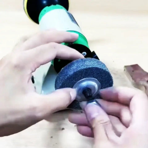 Installing Eight Pack Three Inch Nylon Fiber Buffing Wheels With Three Eighths Inch Arbor on bench grinder