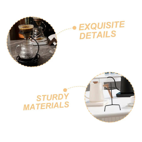 Grab A Fresh Cup With This Premium Solid Metal Coffee Dripper Stand with sturdy materials for pour over coffee brewing setups.