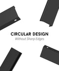 Close-up of 10 Pack Finger Edge Pulls For Black Cabinet Handles And Drawer Pulls With 5 Inch Hole Centers showing circular design