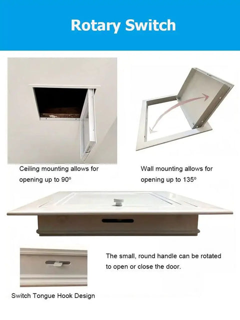 Rock Solid Flush Mount Access Panel For Drywall With Heavy Duty Aluminum Frame And Sleek Galvanized Steel Cover Fast Snap Install for ceiling and wall access.