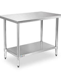 Stainless Steel Prep Table 24x36 Inches With Adjustable Undershelf, Heavy Duty Commercial Kitchen Work Table, NSF Certified, Double Layer