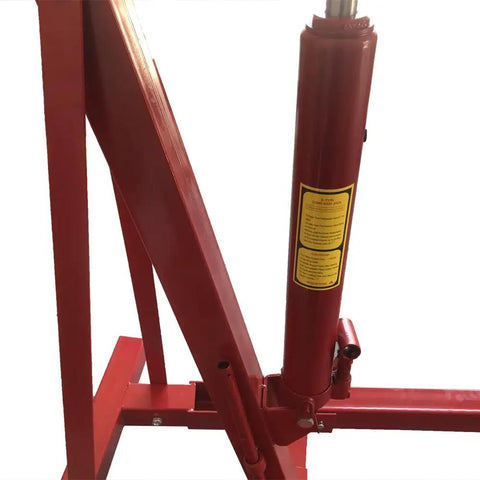 Heavy-Duty 2 Ton Hydraulic Engine Hoist Cherry Picker with 6 Swivel Casters foldable design close-up of hydraulic cylinder