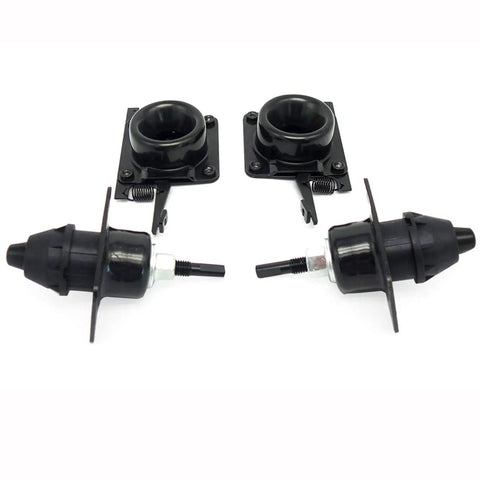 Volvo Hood Release Set 4 Piece Upper And Lower Latches Beefed Up Direct Replacement For VN VNL Trucks, visible black latches