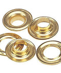 12 Sets CS Osborne Brass Grommets And Plain Washers Kit Size 2 No G1 2 Model MPN 13018 displayed in a pile of brass rings