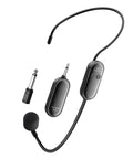 Wireless Mic Headset 2.4G System with USB C Charging, headset and receiver for speakers and PA, teaching use, black color.
