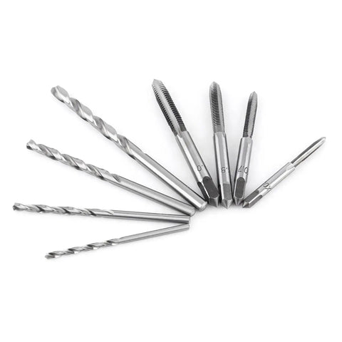 Tap Wrench And Drill Bit Set 9 Piece T Shaped Kit With 4 Taps And 4 Drill Bits Imperial Tools Threading Kit For Metalworking