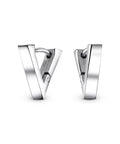 Geometric Triangle V Shape Flat Huggie Earrings Unisex Stainless Steel Silver Tone For Women And Men Modern Edge With Punk Rock Flair Everyday Wear Style