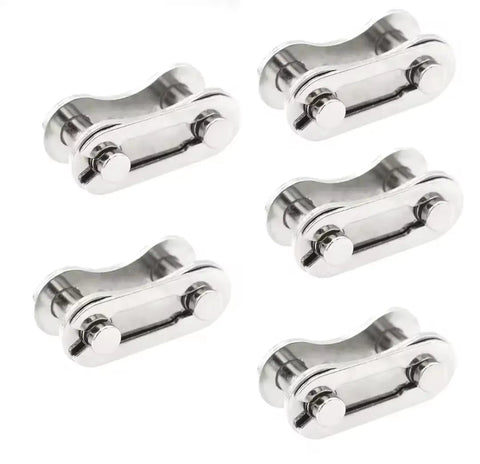 5 pack silver Reusable MasterLink for Single Speed Bicycle Chains, Dope Quick Release Connecting Link for BMX, Fixie, Tricycle and Kids Bikes