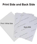 Printable Heat Transfer Vinyl Paper For Inkjet Printers Iron On HTV For Dark Fabrics Tees Hats Aprons Bags Cushions Scarves And More A4 Size Pack Of 10 For DIY Tee Makers, showing print and back sides of A4 HTV sheets.