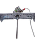 Half Horsepower 55 Gallon Pneumatic Paint Drum Mixer With Adjustable Bracket Mount showing shaft and air motor agitator