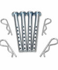 Beefy 7-Hole Clevis Pin With R Clip One Quarter By Two And One Half Inch Heavy Duty Pack Of Four For Trailer Hitch And Mechanical Linkage Secure Quick Install Built For Heavy Duty Use In Trailers, carbon steel