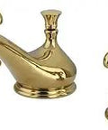 8 Inch Widespread Polished Brass Bathroom Faucet, Two-Handle Ceramic Cartridge, Drip-Free 1/4 Turn, Classic Style, Front View