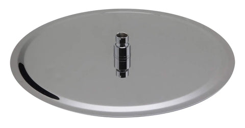 Top view of 16 Inch Solid Round Ultra Thin Rain Shower Head in Polished Stainless Steel With Swivel Adapter Mirrored Finish