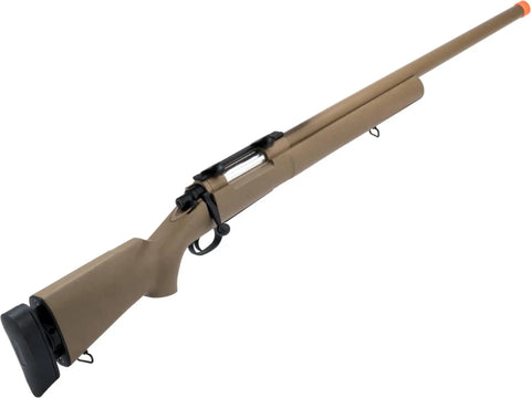 Mil Inspired M24 Airsoft Rifle With Cycling Action Elite Scout Style Tan Finish Rifle Only No Optics Or Battery Included