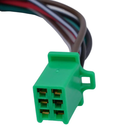 Close-up of green 6-pin connector for Motorcycle Ignition Key Lock Set For 12V Switches And 6 Wire Systems Dirt Bike Ignition Coil Lock Kit Replaces Faulty Ignition Switch Quick Install Ride Ready Secure Start For Unresponsive Engines