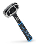 Drilling And Crack Hammer 3 Lb Small Sledge One Piece Forged Steel Construction Tool with ergonomic grip, side view