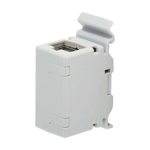 DIN Rail Cat6A Shielded In Line Mountable Snap In Coupler With Female To Female RJ45 Ports for Plug and Play Feed Through Patch
