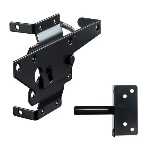 Stainless Steel Fence Gate Latch For Wood And Vinyl Post Mount Tough As Nails Heavy Duty Black Powder Coated Hardware Set