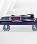 Heavy Duty Push Cart Dolly With Foldable Flatbed Extended Trailer And Sturdy Square Tube Frame For Easy Transport Loading And Moving Luggage Groceries Boxes And More In Home Or Office, side view