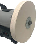 8 Inch Leather Honing Stropping Wheel With Premium White Buffing Compound Made In USA Fits 1/2 5/8 And 3/4 Inch Arbors Fast Burr Removal