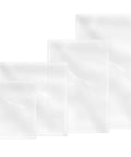 Two Hundred Piece Pack Of Slick Clear Heat Shrink Wrap Bags showing four sizes of POF film for crafting and gift sealing.