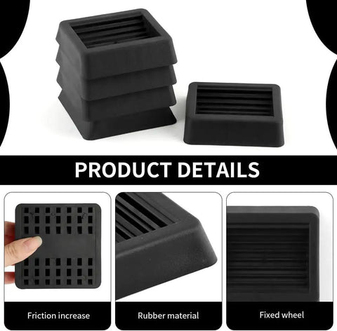 Grippy Silicone Furniture Pads For 1 To 4 Inch Wheels Keeps Office Chairs Beds And Couches From Sliding On Carpet Or Hard Floors Protects Surfaces With Durable Caster Cups Safe Non Slip Grips 5 Pack shown in stacked view