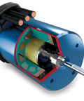 Velineon 3500Kv Brushless Motor For One-Tenth Scale RC Cars cutaway view showing 10-turn rotor and high temp neodymium magnets
