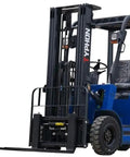 2025 Heavy Duty Electric Forklift 2.5 Ton Capacity Rock Solid Steel Chassis with smooth hydraulic controls in blue.
