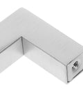 12 Pack Stainless Steel Cabinet Pull Handles For Doors And Drawers With Quick Install Ergonomic Grip Double Holes 128mm Hole Spacing Modern Sleek Silver Hardware For Kitchen Upgrade, corner view