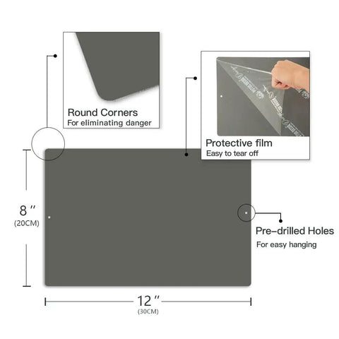 Retro Vintage Metal Tin Wall Sign For Garage And Man Cave Rustproof Aluminum Decor featuring dimensions and features.