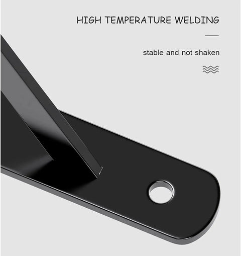Heavy Duty Corner Brackets For Floating Shelves showing high temperature welded black steel designed for stability and support.