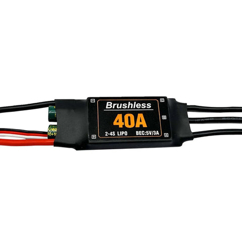 Two Pack 40A Brushless ESC For RC Drones Planes And Helis With XT60 Connector And 3.5mm Bullet Plugs 5V 3A BEC