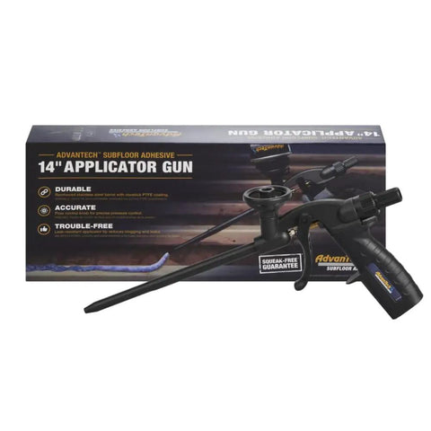 Non Stick Foam Applicator Gun With PTFE Coating For Subfloor Adhesive Application Top Notch Pro Grade Spray Foam Gun in packaging