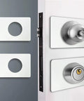 Door Reinforcement Plates White Back Plates For Knob Lever And Deadbolt Plus Pocket Door Locks Repair Backing Panel Hole Cover Filler Kit 2 Pack